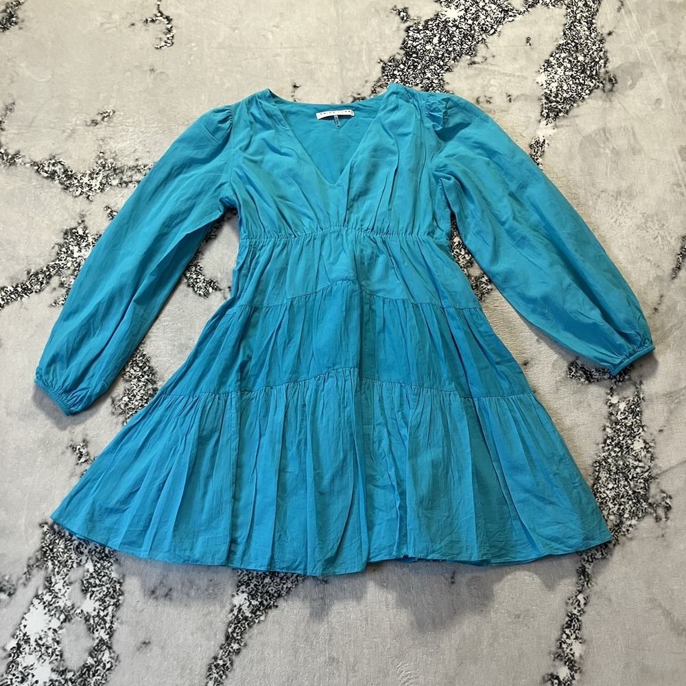 Trina Turk Dress Womens Sz L Regular Fit Make Merry‎ Mini Atmosphere Tiered